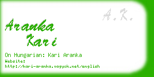 aranka kari business card